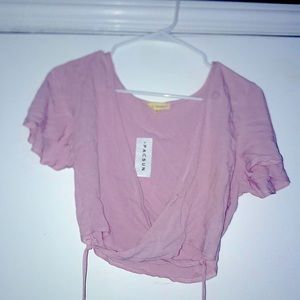 Blush pink girly cropped top